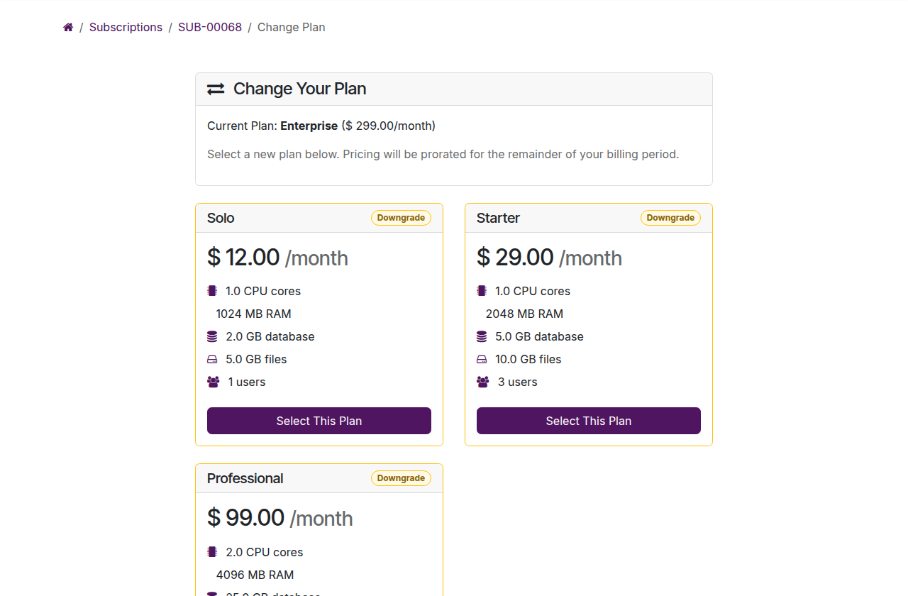 Change Plan